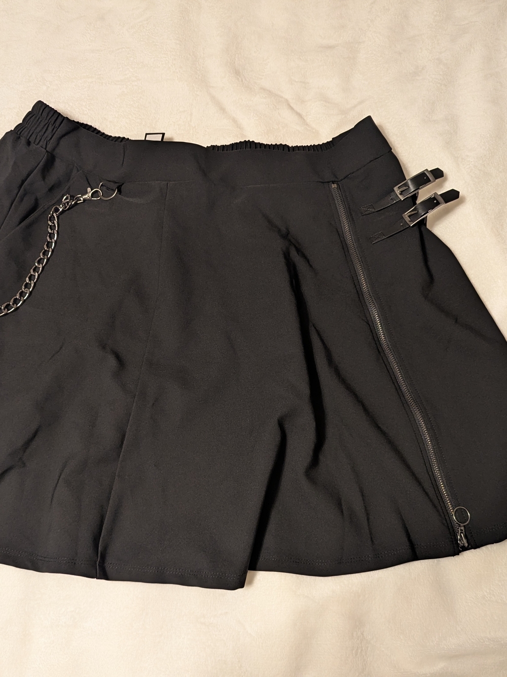 Torrid Nightfall Black Mini Skirt with Elastic Ruched Waistband